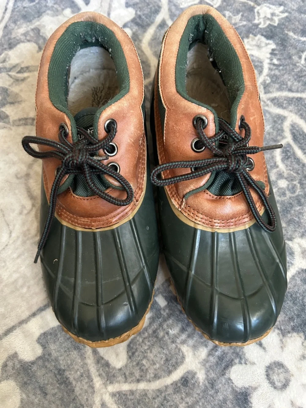 Men's Green & Brown Waterproof Duck Shoes